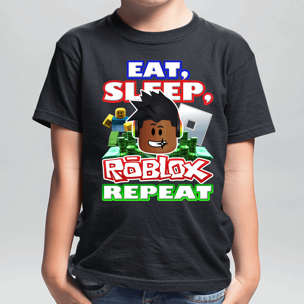 Eat, Sleep, Roblox Repeat African American Roblox Shirt for boys - Wilson Design Group