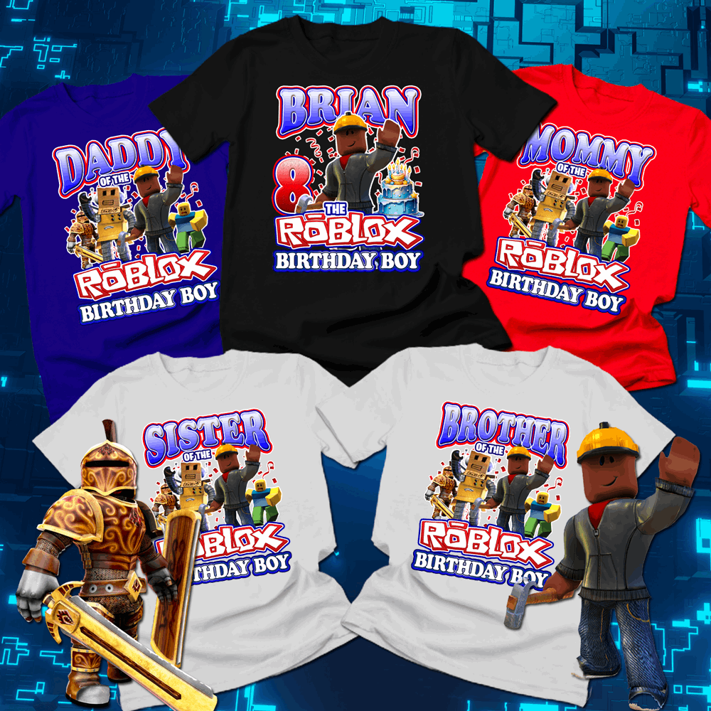 African American Roblox Birthday Boy Family Party Shirts, roblox birthday shirts - Wilson Design Group