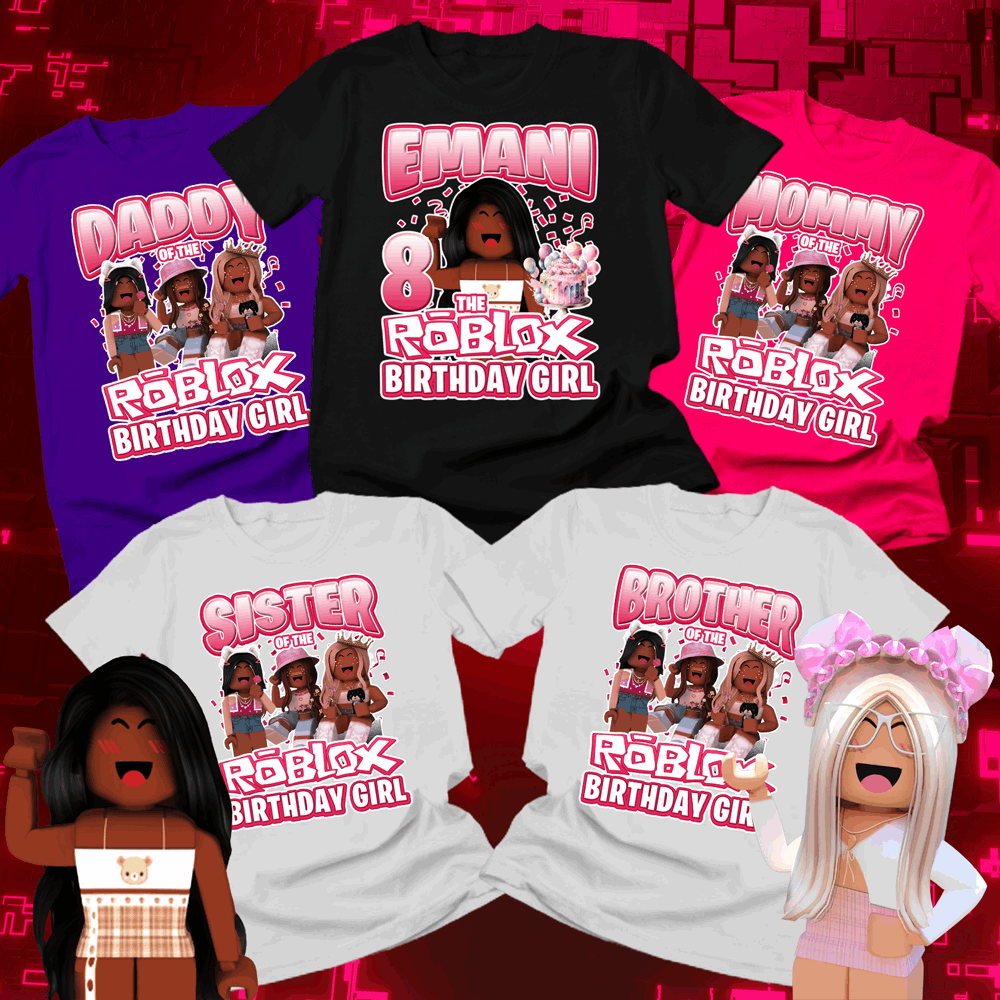 African American Roblox Birthday Girl Family Party Shirts, roblox birthday girl shirt - Wilson Design Group