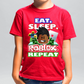 Eat, Sleep, Roblox Repeat African American Roblox Shirt for boys - Wilson Design Group