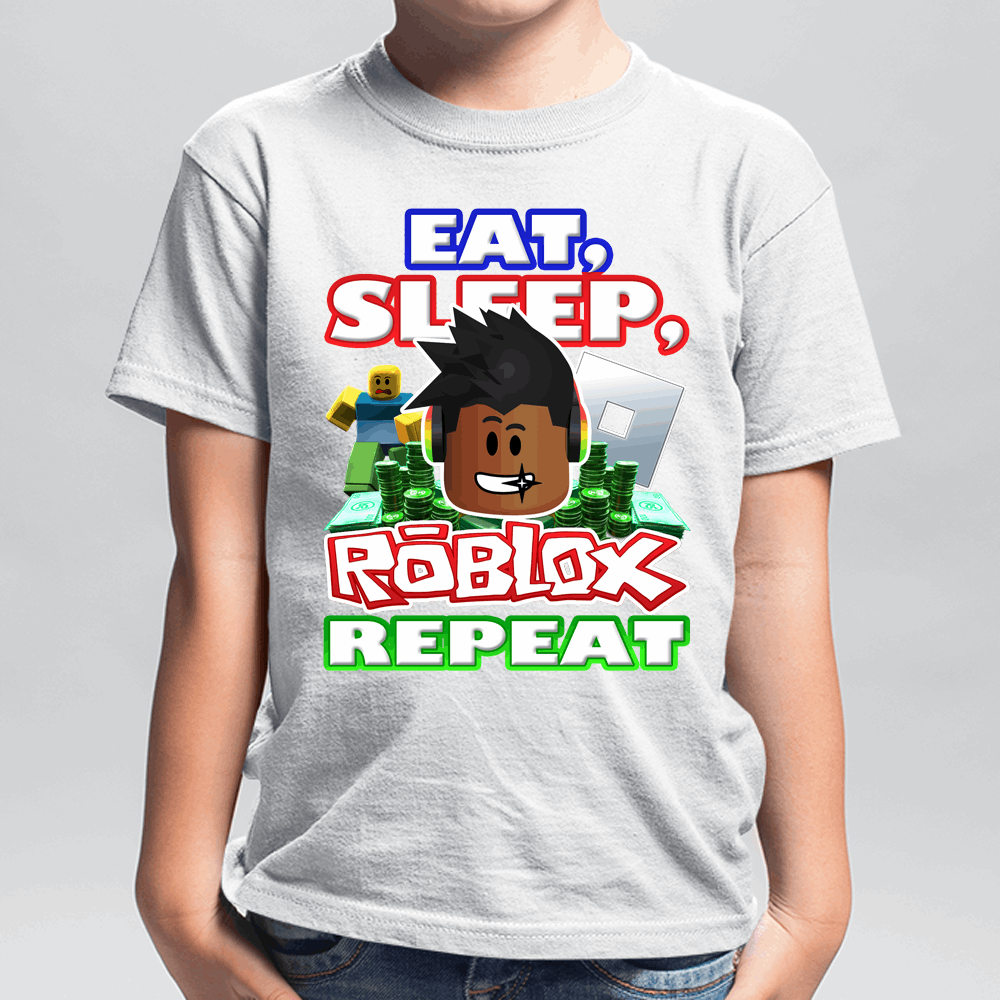 Eat, Sleep, Roblox Repeat African American Roblox Shirt for boys - Wilson Design Group