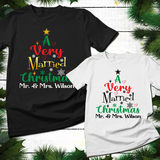 Personalized A Very Married Christmas Couples Shirts, Christmas Shirt, Couples Shirts, Christmas Matching Couple, Grinch - Wilson Design Group