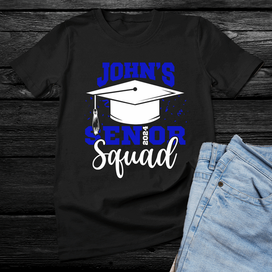 Personalized Senior squad shirt, Class of 2024 t-shirt, shirts for graduating seniors (Choose your color)