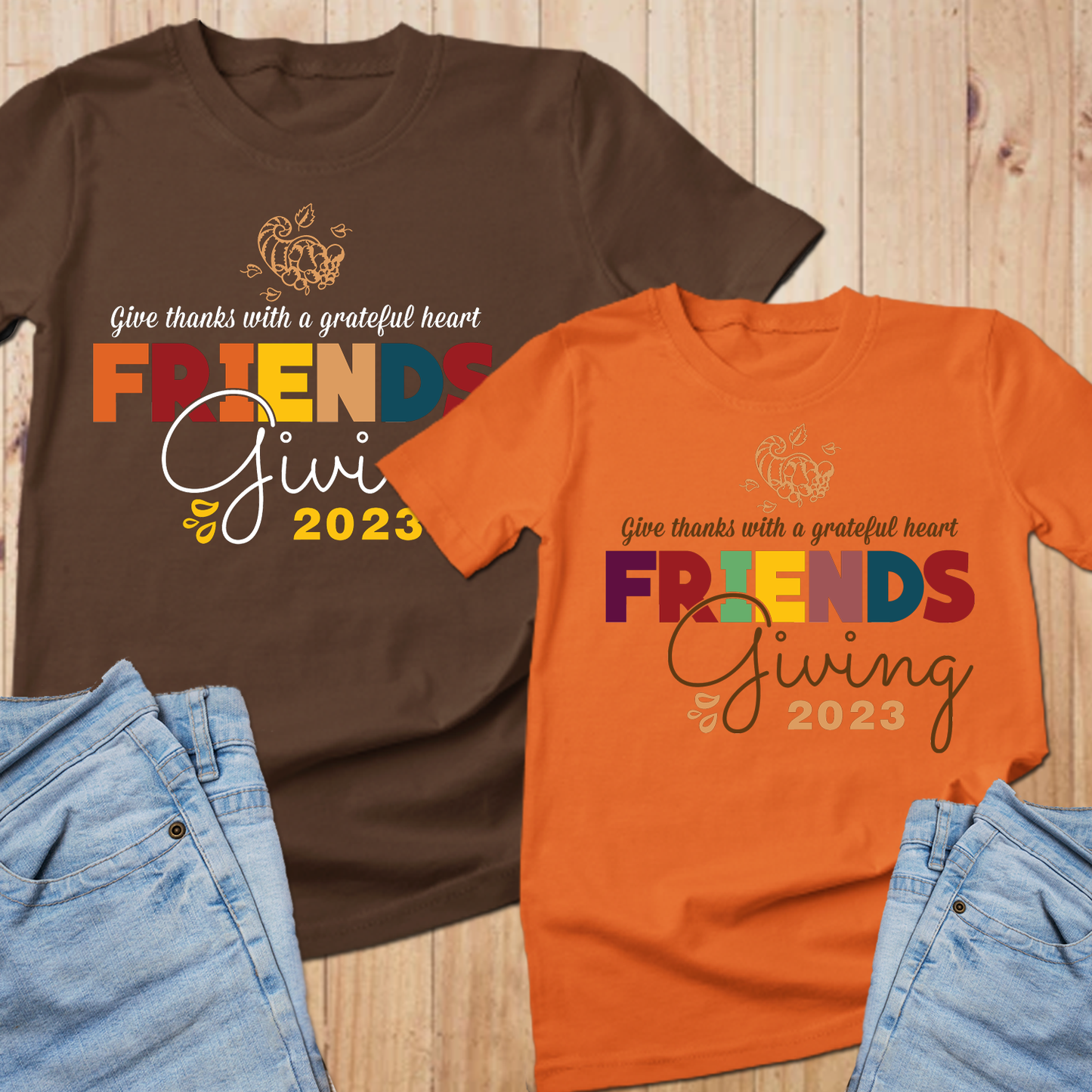 Friendsgiving Shirt, Friendsgiving 2023, Thankful Shirt, Thanksgiving Day Sweatshirt - Wilson Design Group
