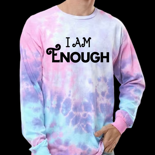 I am enough shirt, I am Kenough Cotton Candy Tye Dye longsleeve  t shirt, sweatshirt - Wilson Design Group