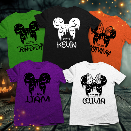 Disneyland Mickey Minnie Halloween Shirts, Personalized Disneyland Halloween family shirts, Mickey's Not So Scary Halloween Party, Magic Kingdom Shir