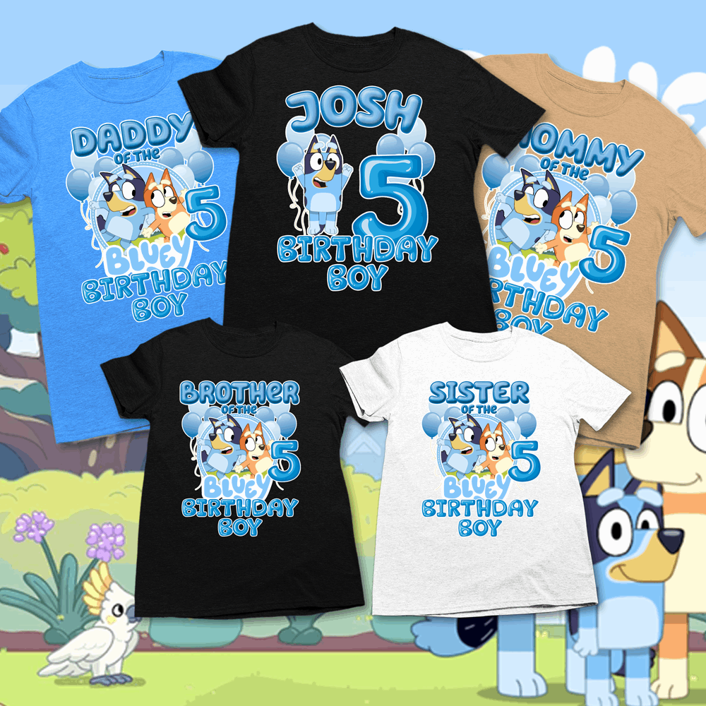 Bluey Birthday Boy or girl Shirt, Bluey family birthday shirts – Wilson ...