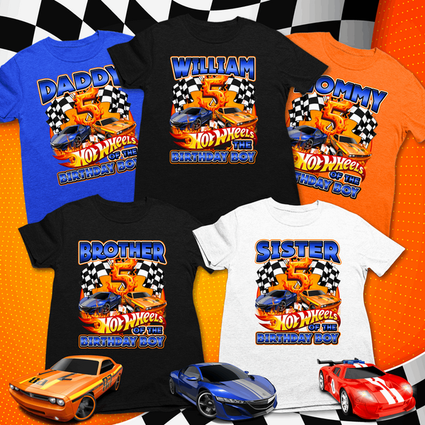 Personalized The Hot Wheels Birthday Boy Shirt, Hot Wheels birthday shirts for family - Wilson Design Group