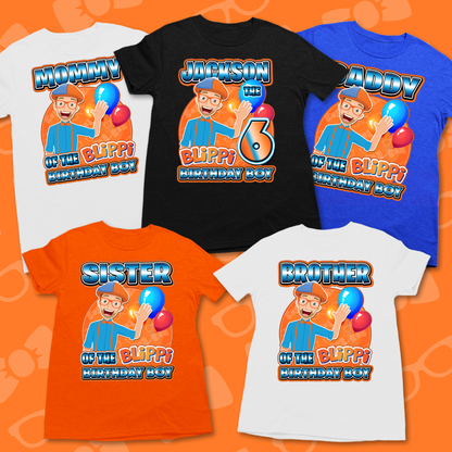 Personalized Blippi Birthday Boy Shirt, Blippi birthday shirts for family - Wilson Design Group