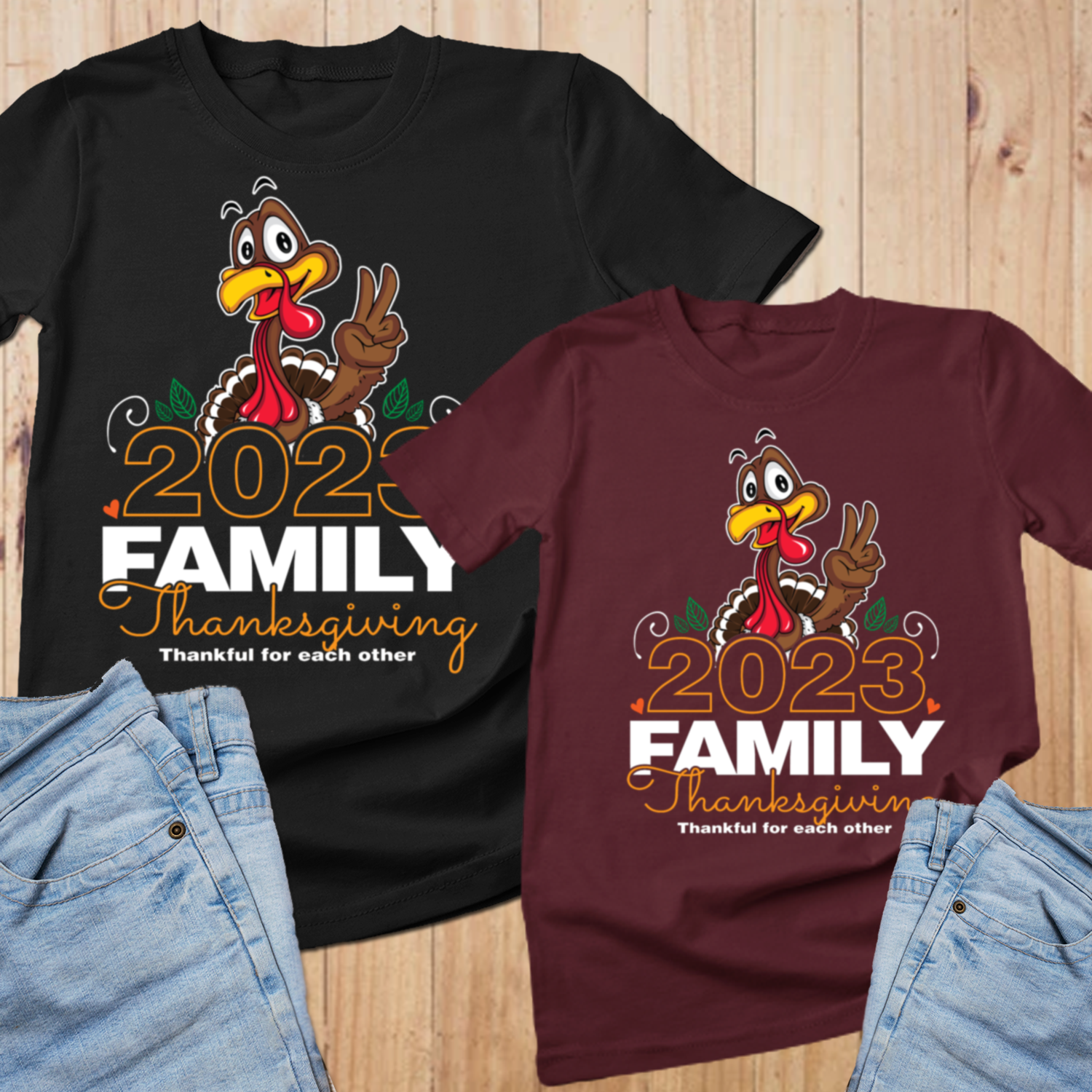 Thankful for each other 2023 turkey thanksgiving shirts family, family shirts for thanksgiving, Thankful Shirt, thanksgiving shirts for the family - Wilson Design Group