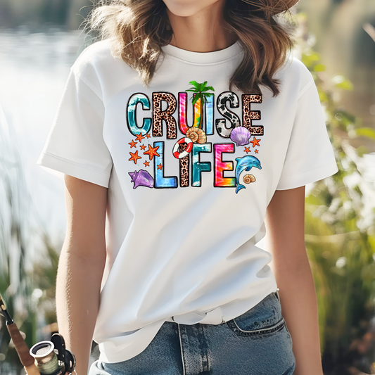 Cruise Life Summer Graphic T-Shirt, Fashion Short Sleeve, Vacation Shirt Graphic T-Shirt