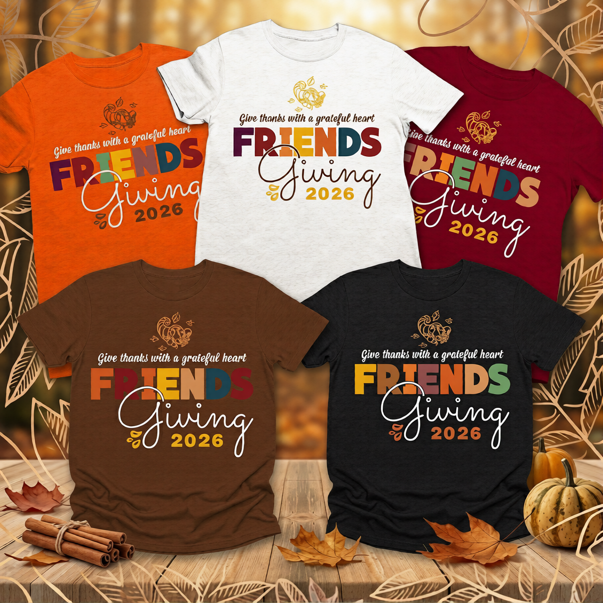 Friendsgiving Shirt, Friendsgiving 2026, Thankful Shirt, Thanksgiving Day Sweatshirt