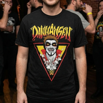 Danhausen Very Nice Very Evil Pro Wrestling Fan T-Shirt - Custom Graphic Tee for Men & Women - Comic Style Horror Wrestler Apparel - Black 100% Cotton Short Sleeve Shirt