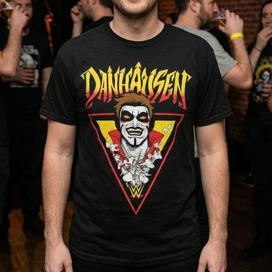 Danhausen Very Nice Very Evil Pro Wrestling Fan T-Shirt - Custom Graphic Tee for Men & Women - Comic Style Horror Wrestler Apparel - Black 100% Cotton Short Sleeve Shirt