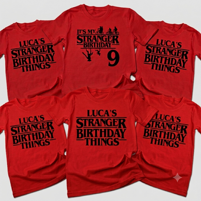 Custom Stranger Things Birthday Shirt, Matching Family Birthday Shirts, Personalized Stranger Things Party Tee, Upside Down Birthday Boy Girl