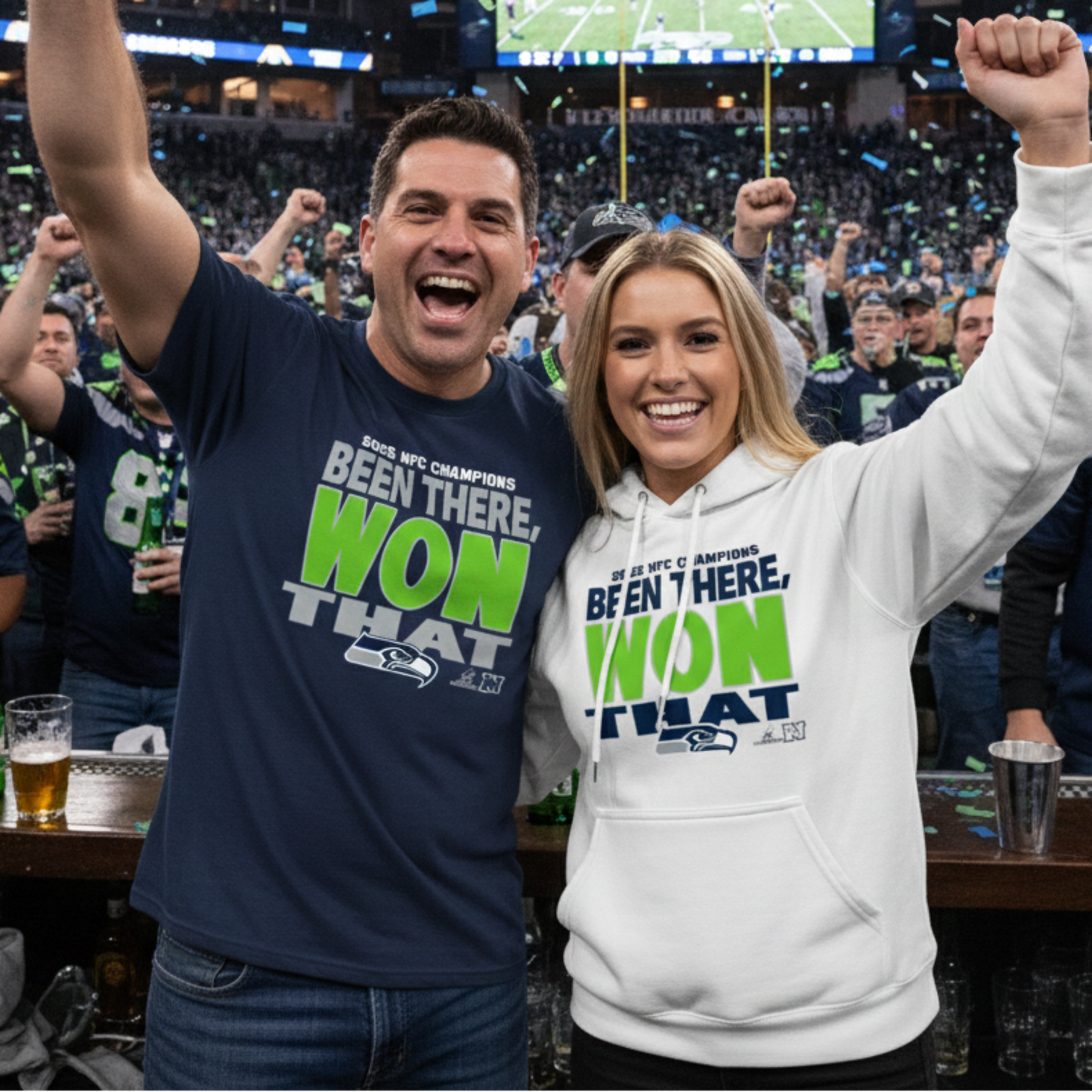 Seahawks NFC Champions Shirt | Seattle Football Championship Hoodie | 12s Victory Crewneck Sweatshirt