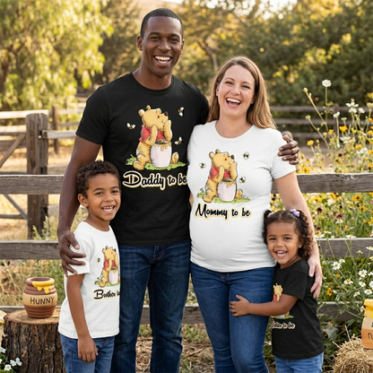 Winnie the Pooh Baby Shower Shirts | Classic Pooh Gender Reveal T-Shirts | Custom Family Matching Baby Shower Tees | Mom & Dad to Be Pooh Shirt