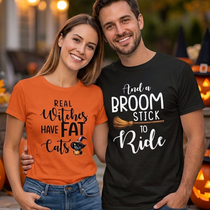 Matching Real Witch Halloween couples Shirts, halloween shirts women, cute funny halloween shirts