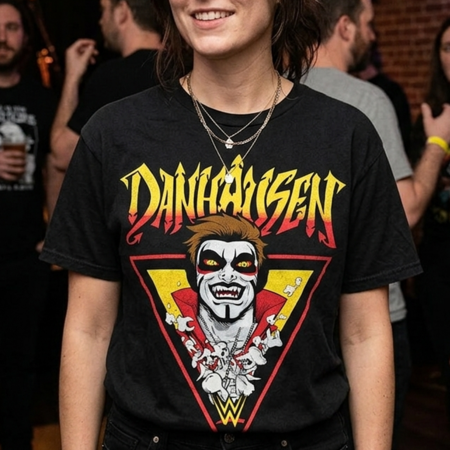 Danhausen Very Nice Very Evil Pro Wrestling Fan T-Shirt - Custom Graphic Tee for Men & Women - Comic Style Horror Wrestler Apparel - Black 100% Cotton Short Sleeve Shirt