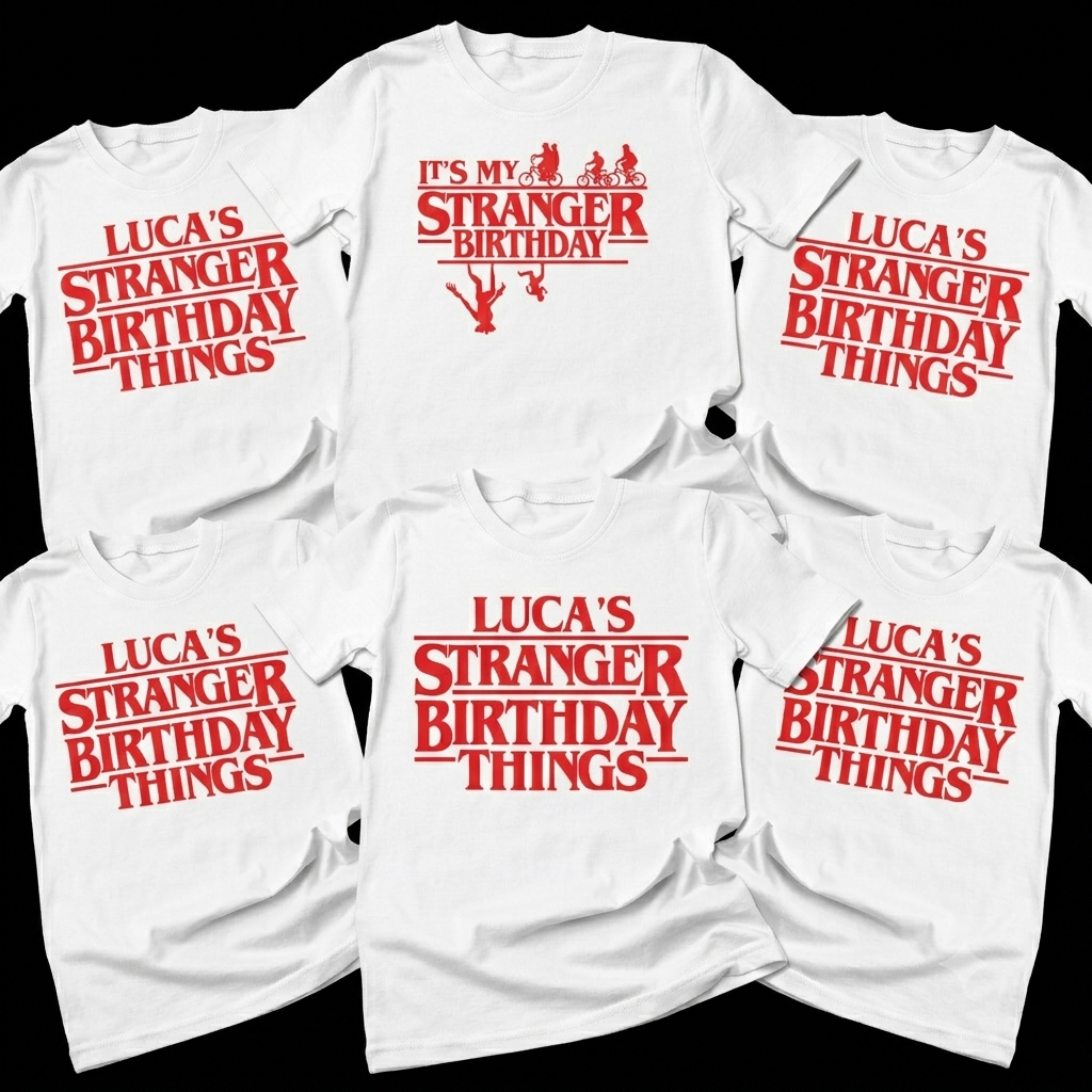 Custom Stranger Things Birthday Shirt, Matching Family Birthday Shirts, Personalized Stranger Things Party Tee, Upside Down Birthday Boy Girl