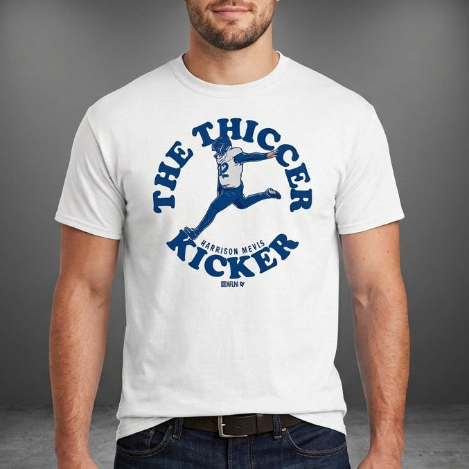 Thiccer Kicker Shirt - Funny Football Graphic Tee - Humorous Sports Fan Shirt - Game Day Tailgate Outfit Gift for Football Lovers