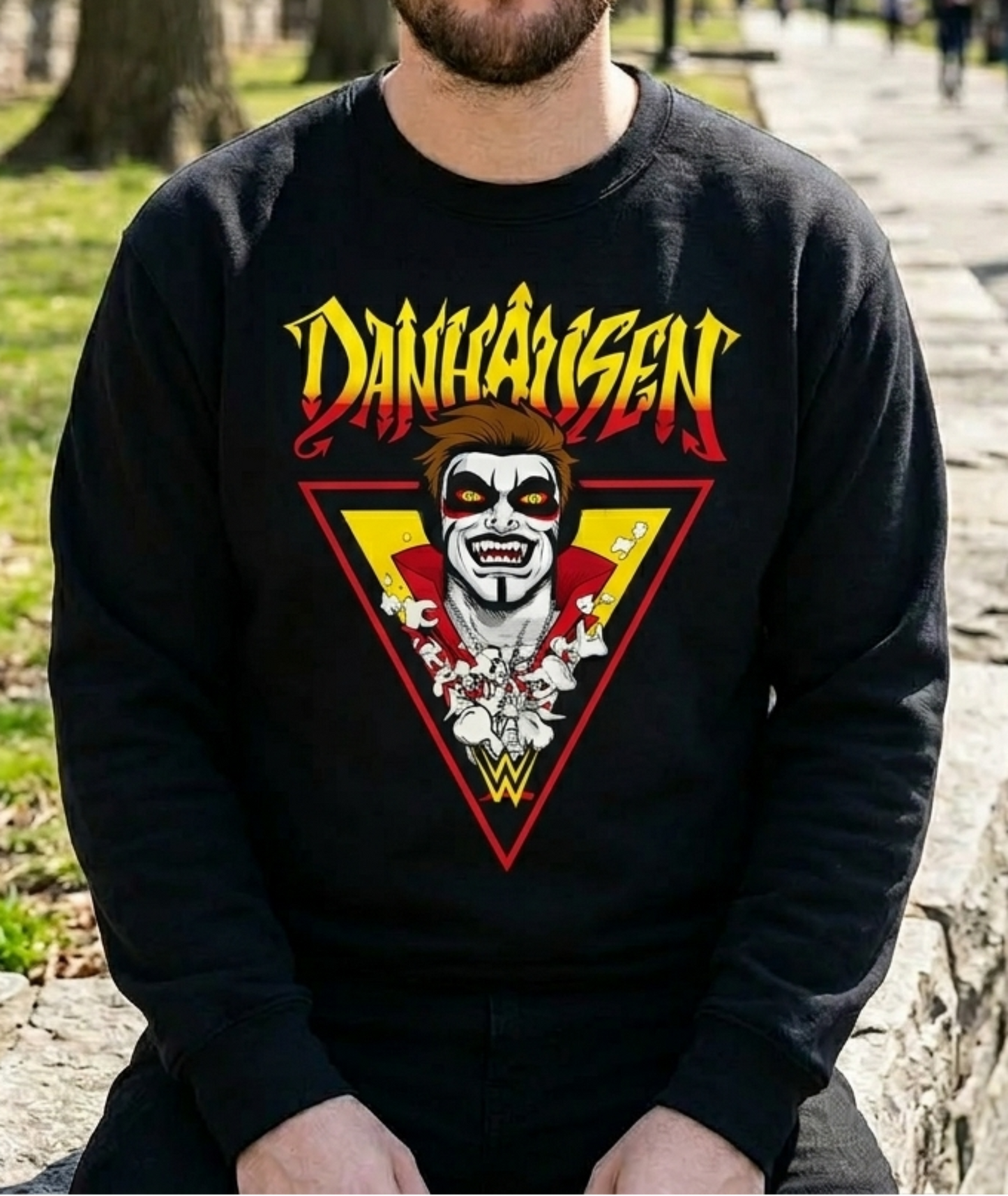 Danhausen Very Nice Very Evil Pro Wrestling Fan T-Shirt - Custom Graphic Tee for Men & Women - Comic Style Horror Wrestler Apparel - Black 100% Cotton Short Sleeve Shirt