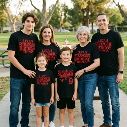 Custom Stranger Things Birthday Shirt, Matching Family Birthday Shirts, Personalized Stranger Things Party Tee, Upside Down Birthday Boy Girl