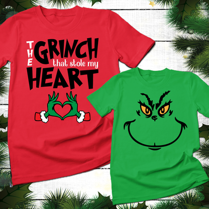 The Grinch that stole my heart matching t shirts, sweatshirts, Hoodies - couple Christmas shirt, Christmas shirts for women