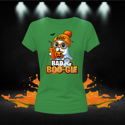 Bad and Boogie halloween shirts women, cute halloween shirt