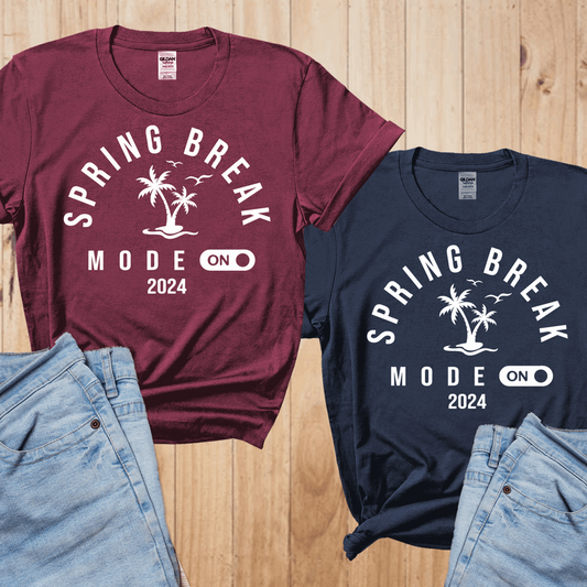 Spring Break mode on matching shirts for spring break, 2024 spring break shirts, funny spring break shirt - Wilson Design Group