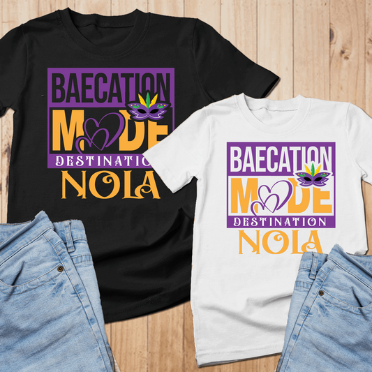 BaeCation Mode New Orleans Shirt, Couple Nola Baecation tshirts - Wilson Design Group