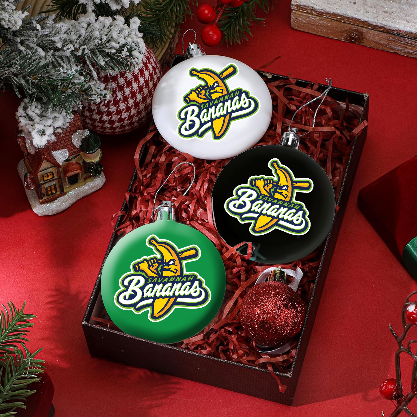Savannah Bananas Christmas Ornaments Merch Gifts For Baseball Fans