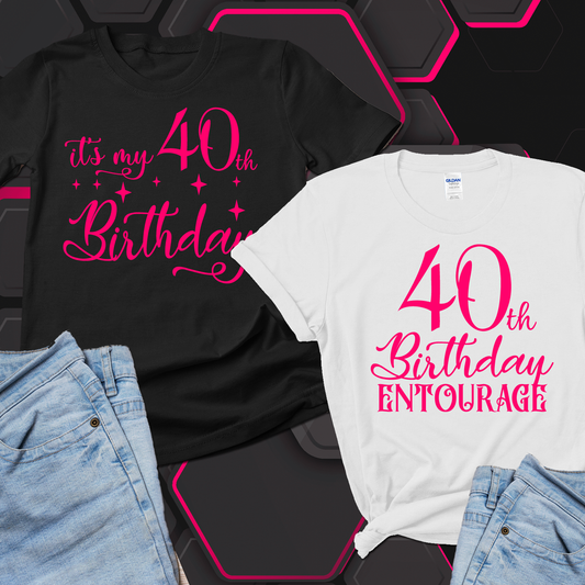 (CHOOSE YOUR AGE!) Custom 40th Birthday tshirts, Birthday Entourage Shirts, Matching Birthday Squad shirts - Wilson Design Group