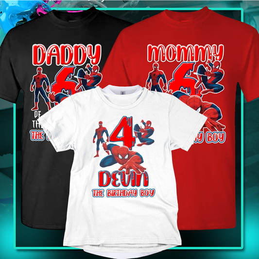 Spiderman Birthday Boy Family Matching Shirts - Wilson Design Group