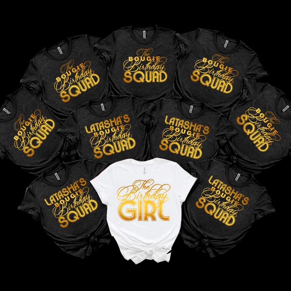 Bougie Birthday Squad Personalized Birthday Party Shirts, Birthday Girl, Birthday Entourage - Wilson Design Group