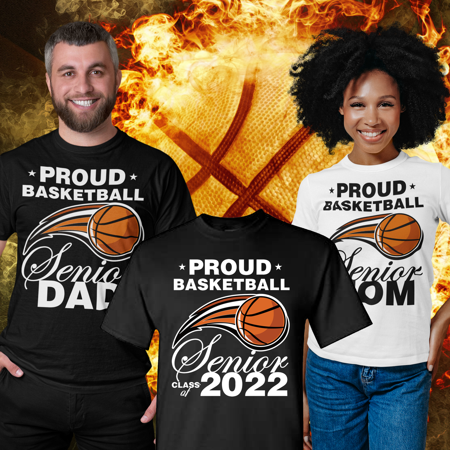 Proud Basketball Senior Family Shirts | Senior Night Basketball Mom Dad Brother Sister Tee | Custom Senior 2027 Matching Family Shirt Set