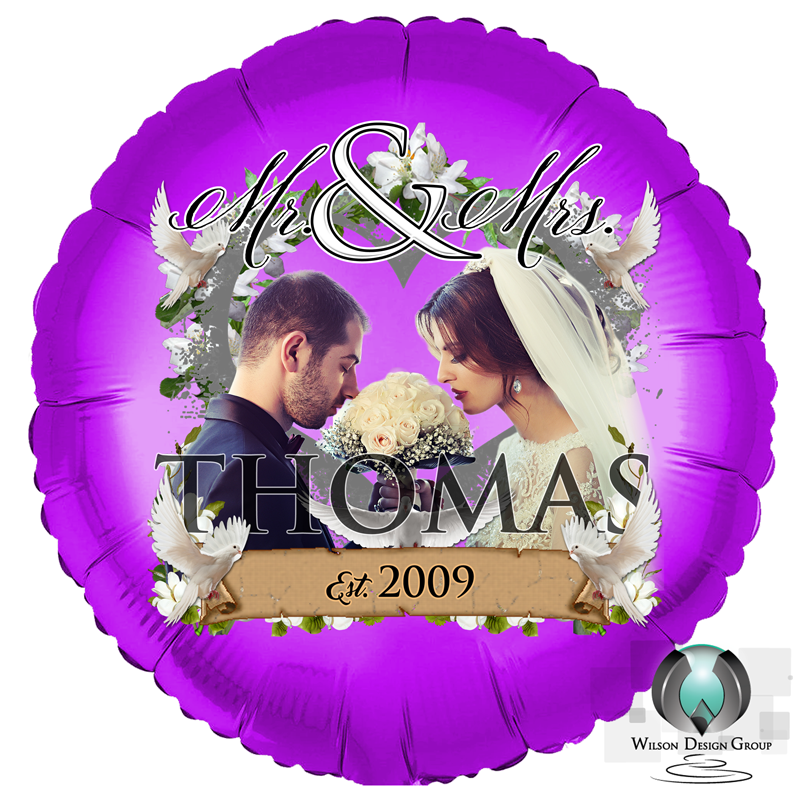 Personalized Wedding Balloon, Anniversary Balloon (Add your Photo) - Wilson Design Group