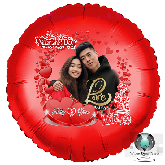 Personalized Valentine's Day balloon (Add your Photo), balloons valentines, Gift for her, gift for him - Wilson Design Group