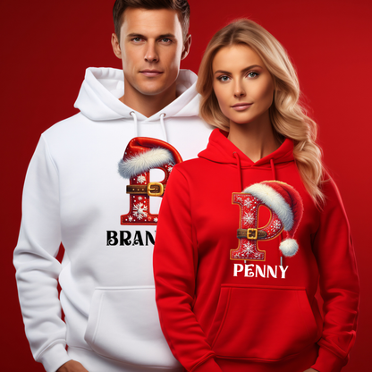 Santa Hat Family Matching Christmas Shirts (Personalized Options Available)