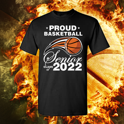 Proud Basketball Senior Family Shirts | Senior Night Basketball Mom Dad Brother Sister Tee | Custom Senior 2027 Matching Family Shirt Set