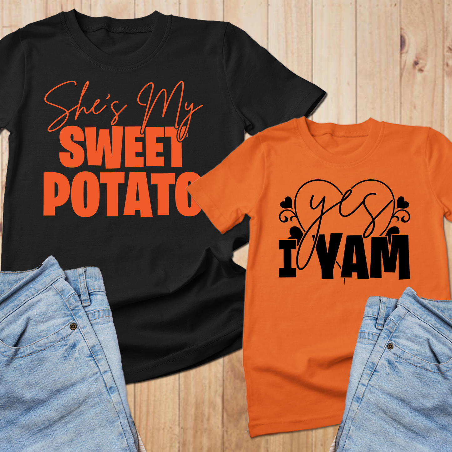 She's My Sweet Potato, Yes I Am thanksgiving sweatshirts for couples, couple thanksgiving shirt, thanksgiving couple shirts - Wilson Design Group