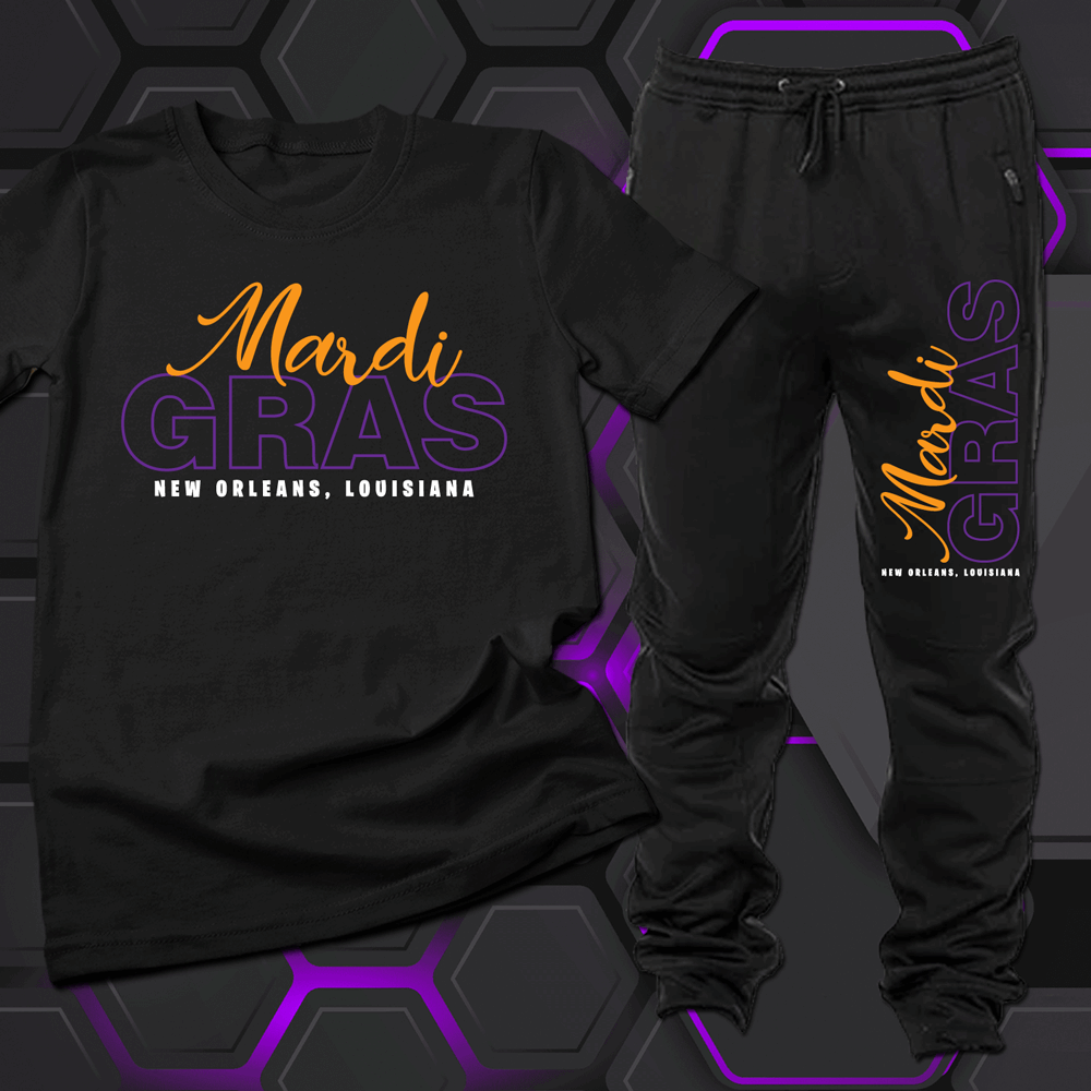 New Orleans Mardi Gras Outfit, New Orleans Hoodie and Sweatpants