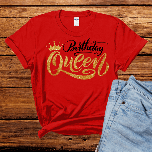 The Birthday Queen with crown t Shirt (choose your color), Birthday Tshirt, Birthday Gifts, Birthday Women T-Shirt, Birthday Party Shirt - Wilson Design Group