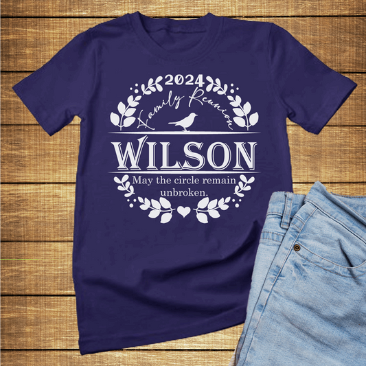 Custom May the circle remain unbroken family reunion shirt, customized family reunion t shirts, religious family shirts - Wilson Design Group
