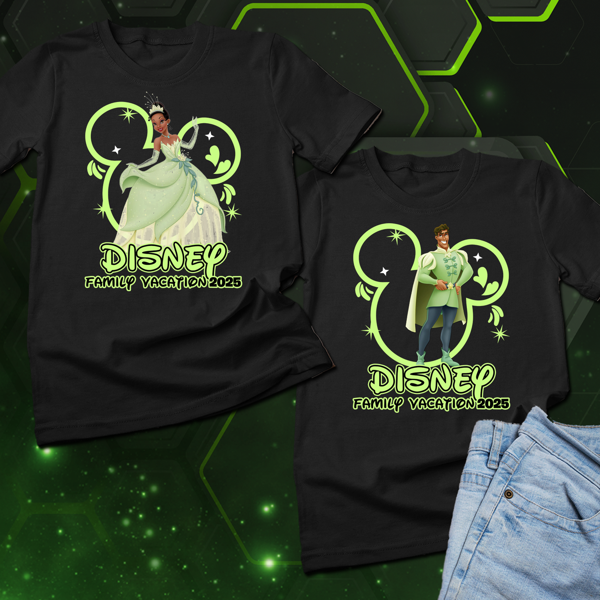 Matching Princess and The Frog 2025 Family Vacation Shirts, Princess Tiana Vacation Shirts - Wilson Design Group