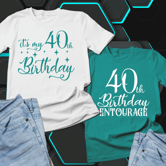 (CHOOSE YOUR AGE!) Custom 40th Birthday tshirts, Birthday Entourage Shirts, Matching Birthday Squad shirts - Wilson Design Group