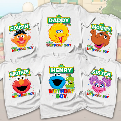 Custom Sesame Street Birthday Boy & Girl Shirt - Choose Your Character Family Matching Tees