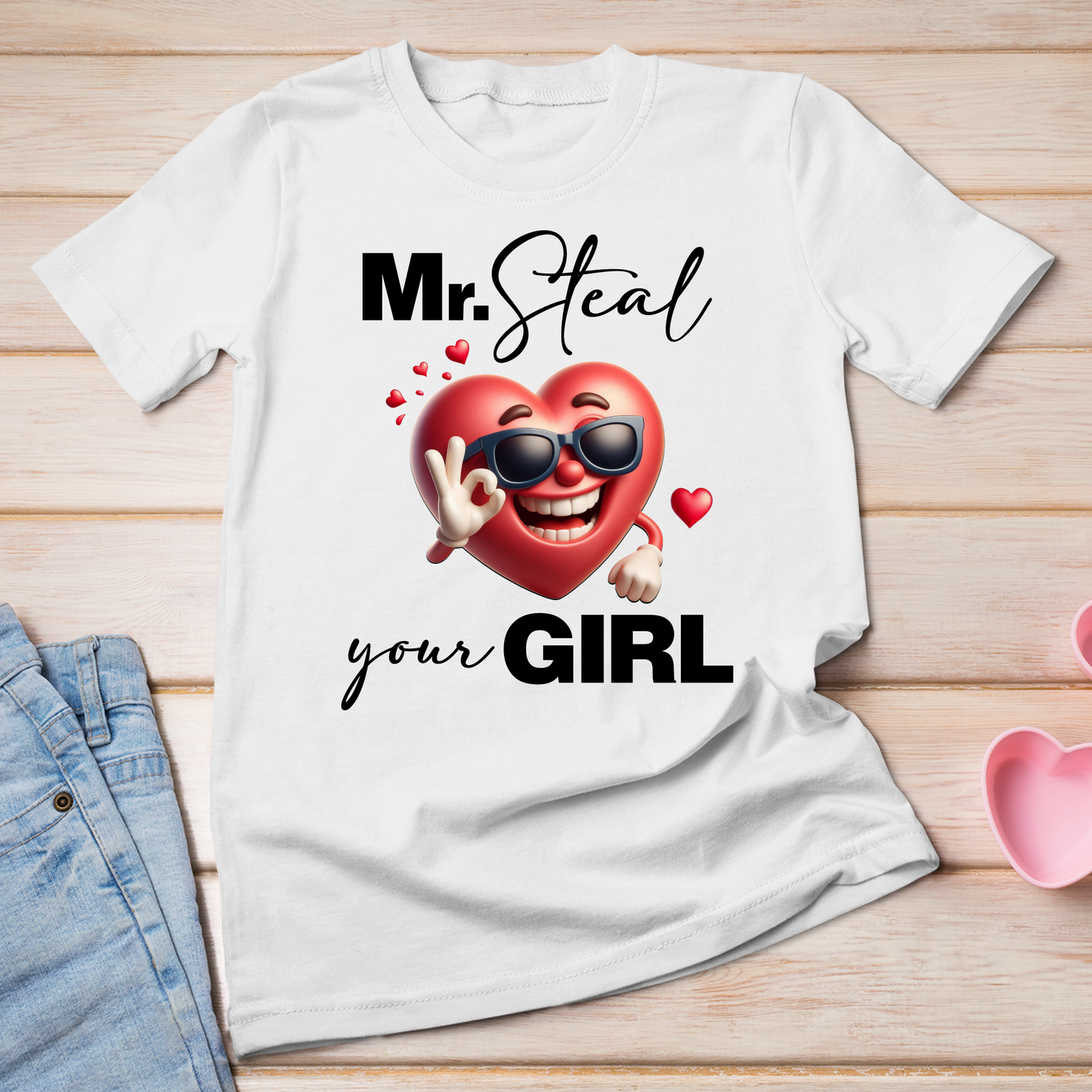 Mr. Steal your girl Boys Valentines Shirt, Stealing Hearts shirt, funny valentine's day shirt for men - Wilson Design Group