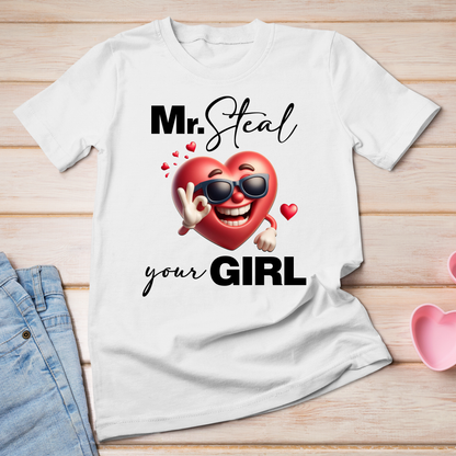 Mr. Steal your girl Boys Valentines Shirt, Stealing Hearts shirt, funny valentine's day shirt for men - Wilson Design Group
