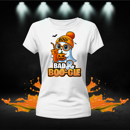 Bad and Boogie halloween shirts women, cute halloween shirt